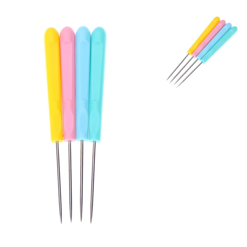 1 шт. пластиковая ручка шило случайный цвет высечка инструмент забрать иглу для