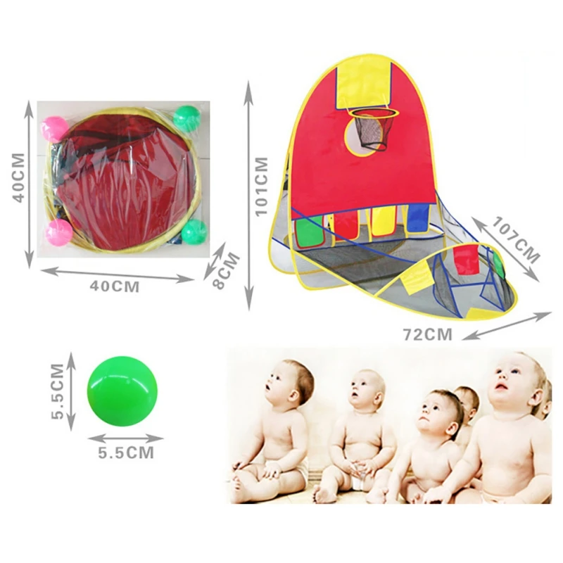 Шатер шар бассейн с корзиной детская игрушка океан мяч Складная спортивная