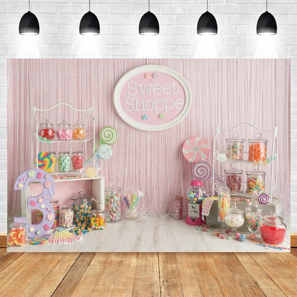 

Yeele Sweet Candy Dessert Pink Wood Floor Photocall Background Baby Shower Birthday Party Backdrop Photography For Photo Studio
