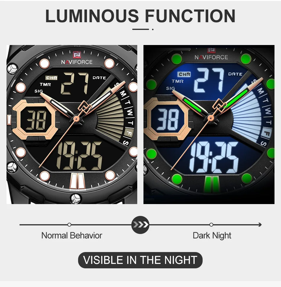 NAVIFORCE мужские часы с коробкой, распродажа, мужские спортивные часы, светодиодный, аналоговый, цифровой, кварцевые, мужские часы, водонепроницаемые, Relogio Masculino