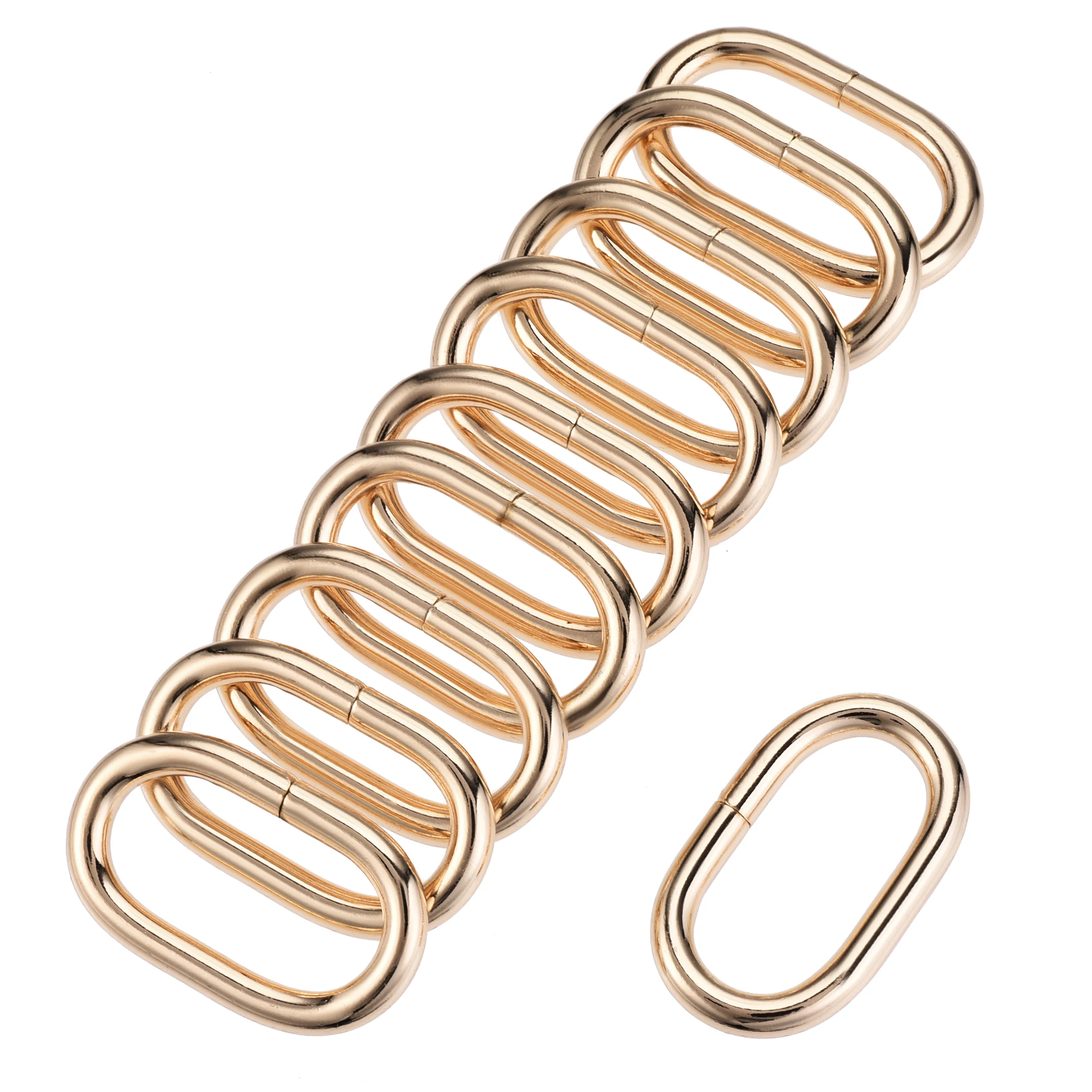 

Uxcell Metal Oval Ring Buckles 32x15mm for Bags Belts DIY Gold Tone 20pcs