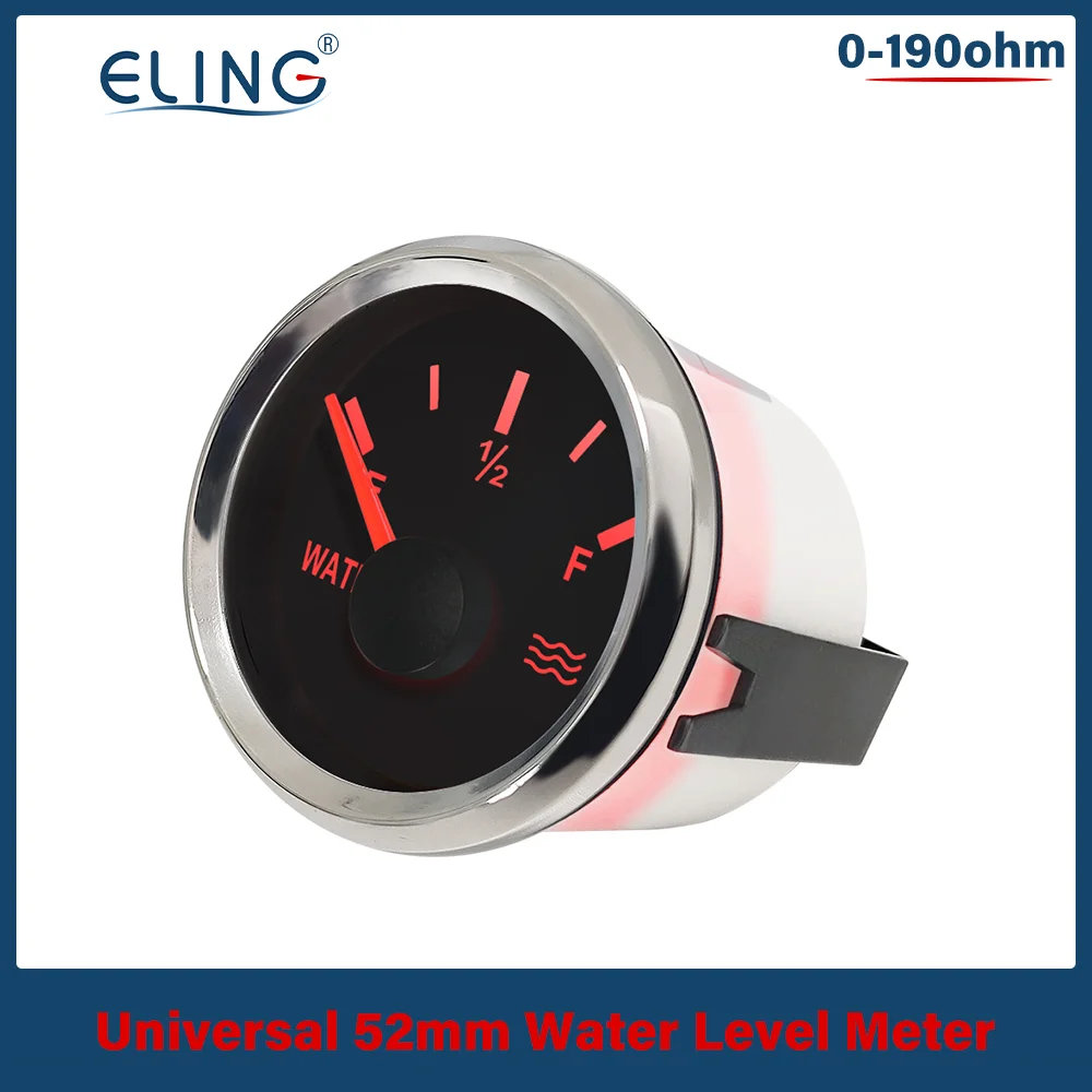 

ELING 0-190ohm 240-33ohm E-F Signal Waterproof Car Boat Water Level Gauge with Red Backlight 9~32V for Boat Truck Car