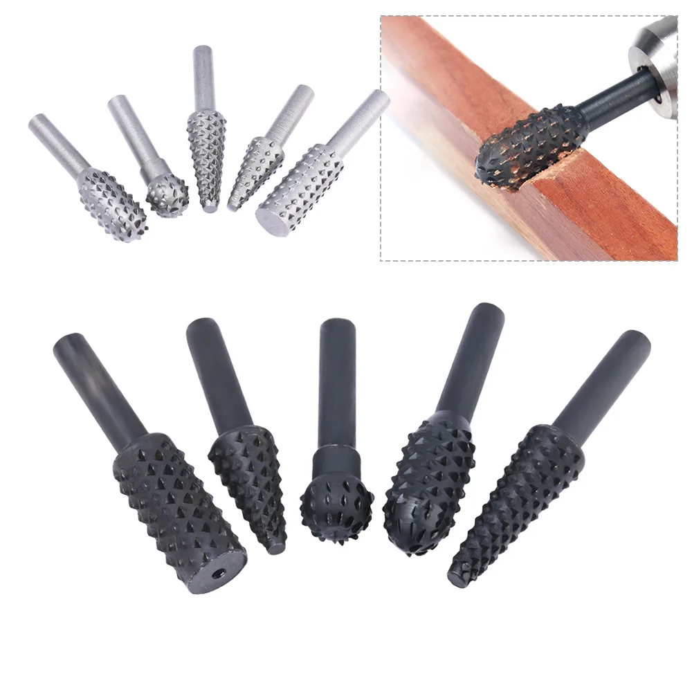 

5/10 Piece Set Of Woodworking Rotary File And Woodworking Rotary File Grinding Head Rotary Rasp File Craft Files Shank Rasp Bits