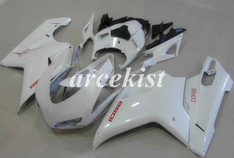 

Инъекции Новый ABS Полный обтекатели комплект подходит для DUCATI 848 evo 1098 1198 1098S 2007 2008 2009 2010 2011 2012 тела набор Белый