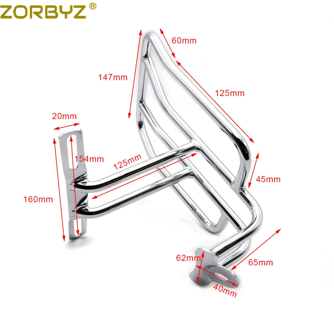 ZORBYZ мотоцикл хромированная сталь задний багажник для Harley Sportster XL883 1200 на заказ