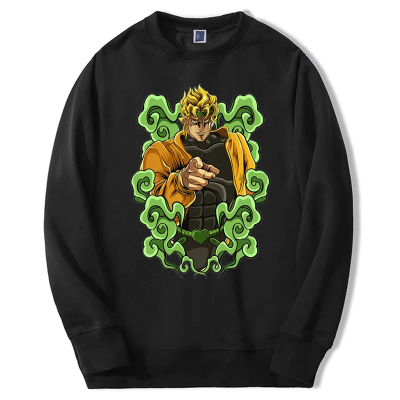 Anime JoJo's Bizarre Adventure Dio Jotaro Jolyne Cujoh Stone Ocean Male Thick Hoodie Sweatshirts Harajuku Crew neck Pullovers