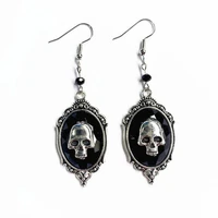 punk vintage womens skull dangle earrings goth hanging drop pendant retro earrings jewelry accessories gift