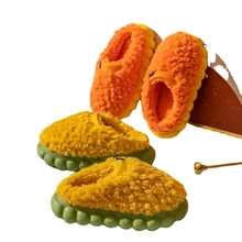 New Fashion Winter Slippers For Man Indoor Non-Slip Warm Women Slippers Soft Plush Thick Bottom Shoes Couples Home Cotton Slides (2)