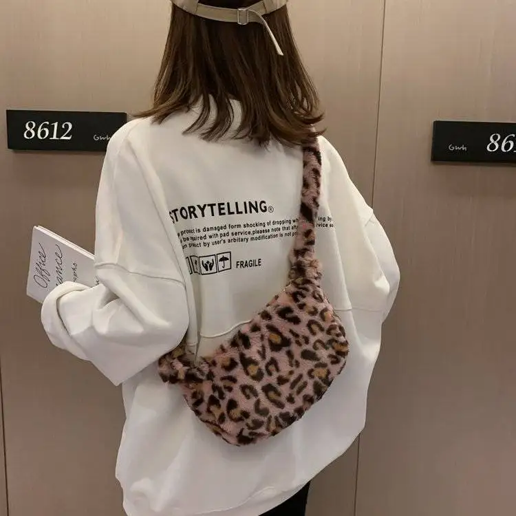 Новинка 2020 зимняя плюшевая упаковка сексуальная леопардовая женская сумка