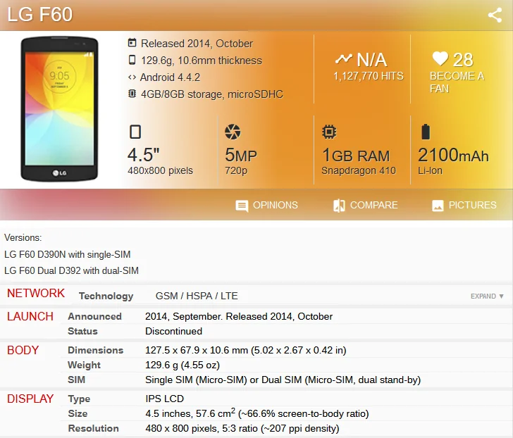 

4.5"For LG Optimus D390 D290 D290N F60 L Fino D295 LCD Display Touch Screen Digitizer With Frame replacement