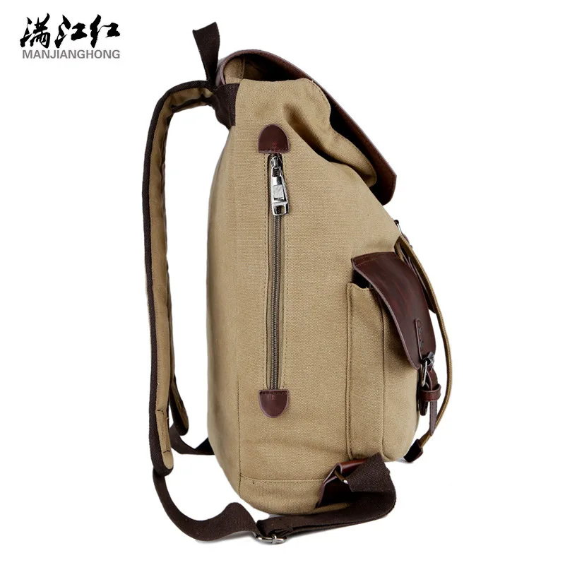 Винтажный холщовый рюкзак для мужчин удобный дорожный и школьный ранец Мужской