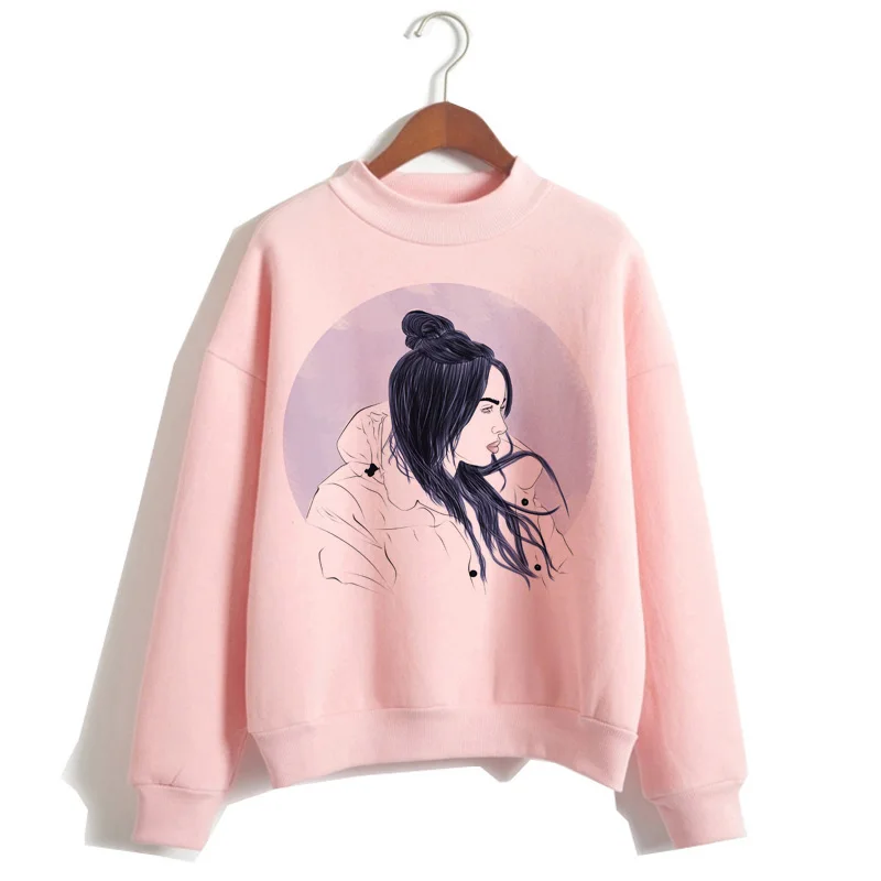 Billie Eilish негабаритных худи для женщин Harajuku корейский хип хоп стиль Kawaii 90s Толстовка Женский капюшон Черная пятница Рождество