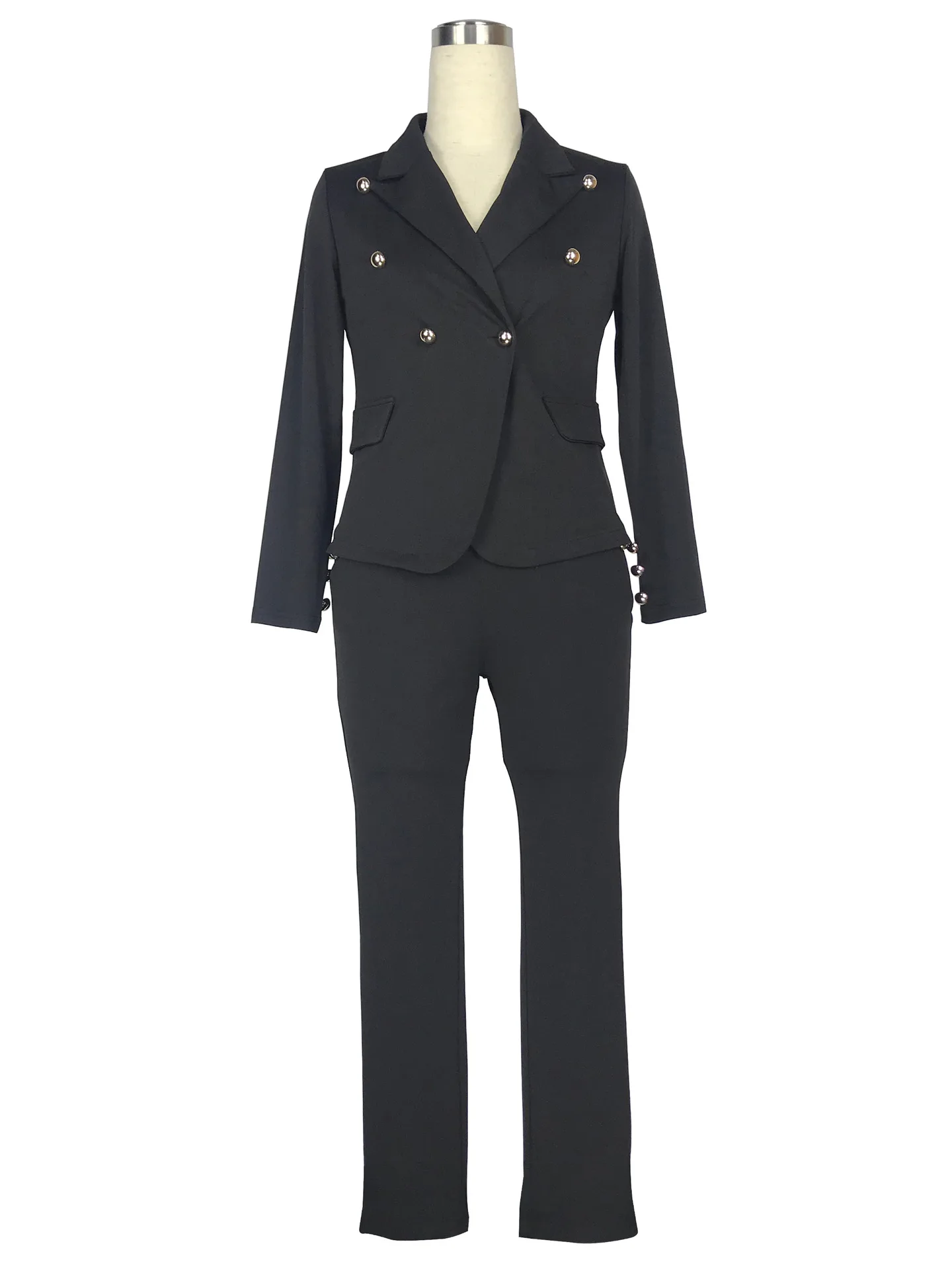 

Autumn Winter Business Women Elegant Suit 2 Piece Set White Blazer Coat Pencil Slim Long Pant Office Lady Jacket Female Outfits