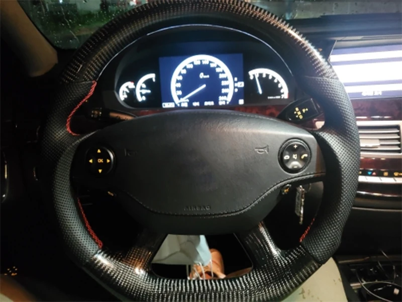 

For Mercedes-Benz S-klass W221 S500 S280 S300 S350 S400 S600 2008 Customized High Quality Racing Carbon Fiber Steering Wheel