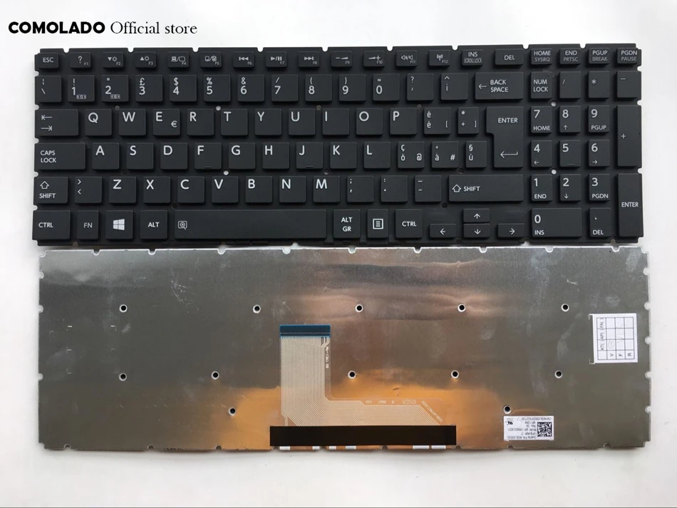 Это Итальянский клавиатура для ноутбука Toshiba Satellite L50 B L50D L50T белый без рамки