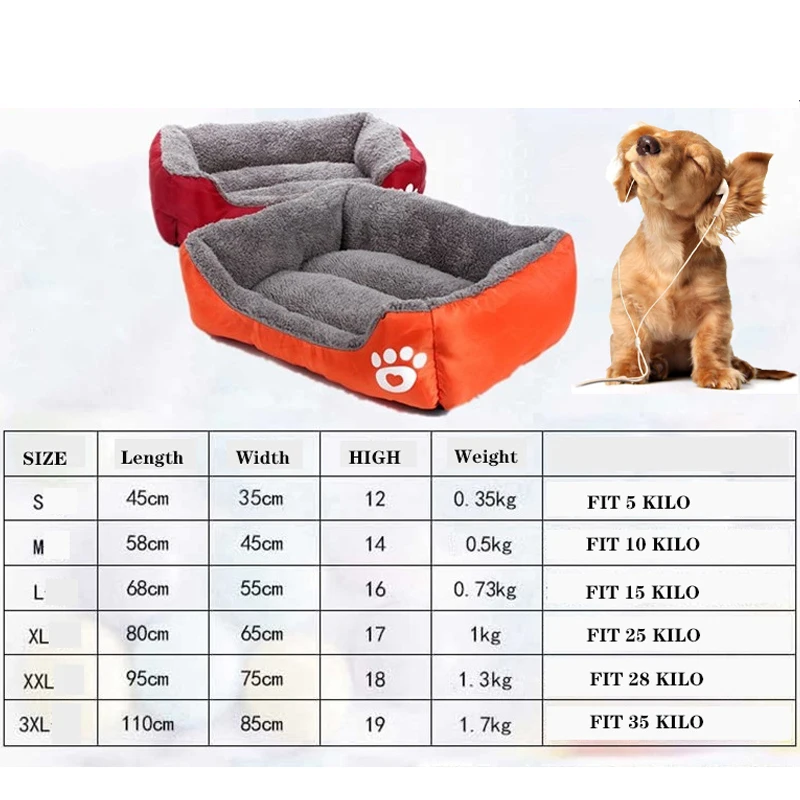 

(S-3XL) Large Pet Cat Dog Bed 8Colors Warm Cozy Dog House Soft Fleece Nest Dog Baskets House Mat Autumn Winter Waterproof Kennel