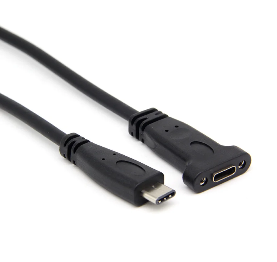 

20 см USB-C USB 3,1 Тип C Male к женскому удлинитель Кабель для передачи данных с винт крепления панели отверстие Тип C разъем