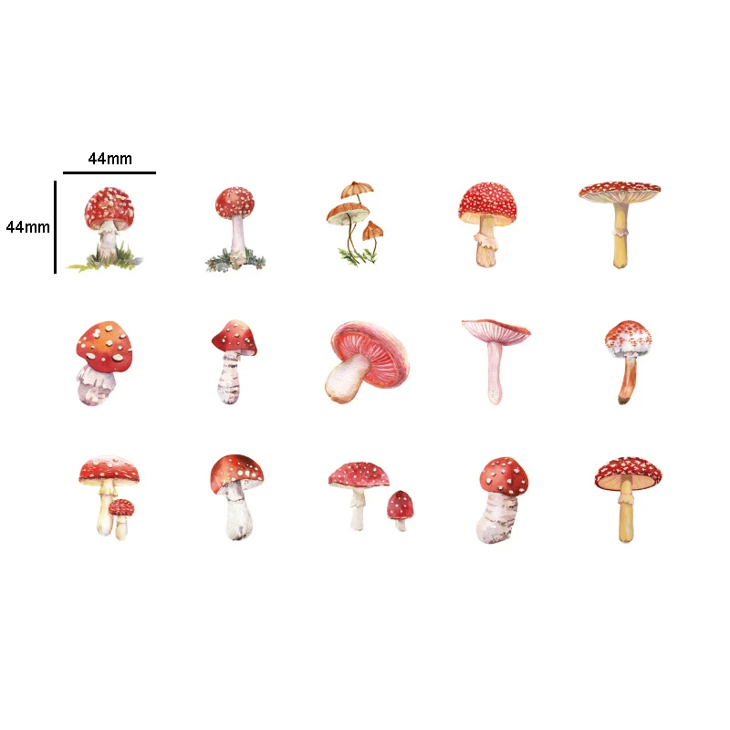 

30packs Mini mushroom paper sticker DIY diary album decoration stickers scrapbooking planner label Scrapbook stickers