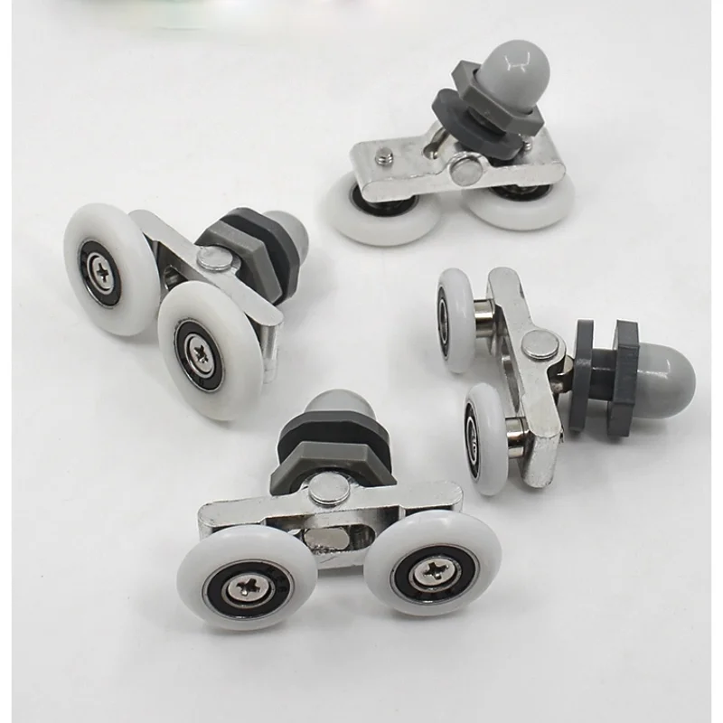 4 шт. диаметр 25 мм Двойные ролики для душевой двери алюминиевые дуговой/прямой