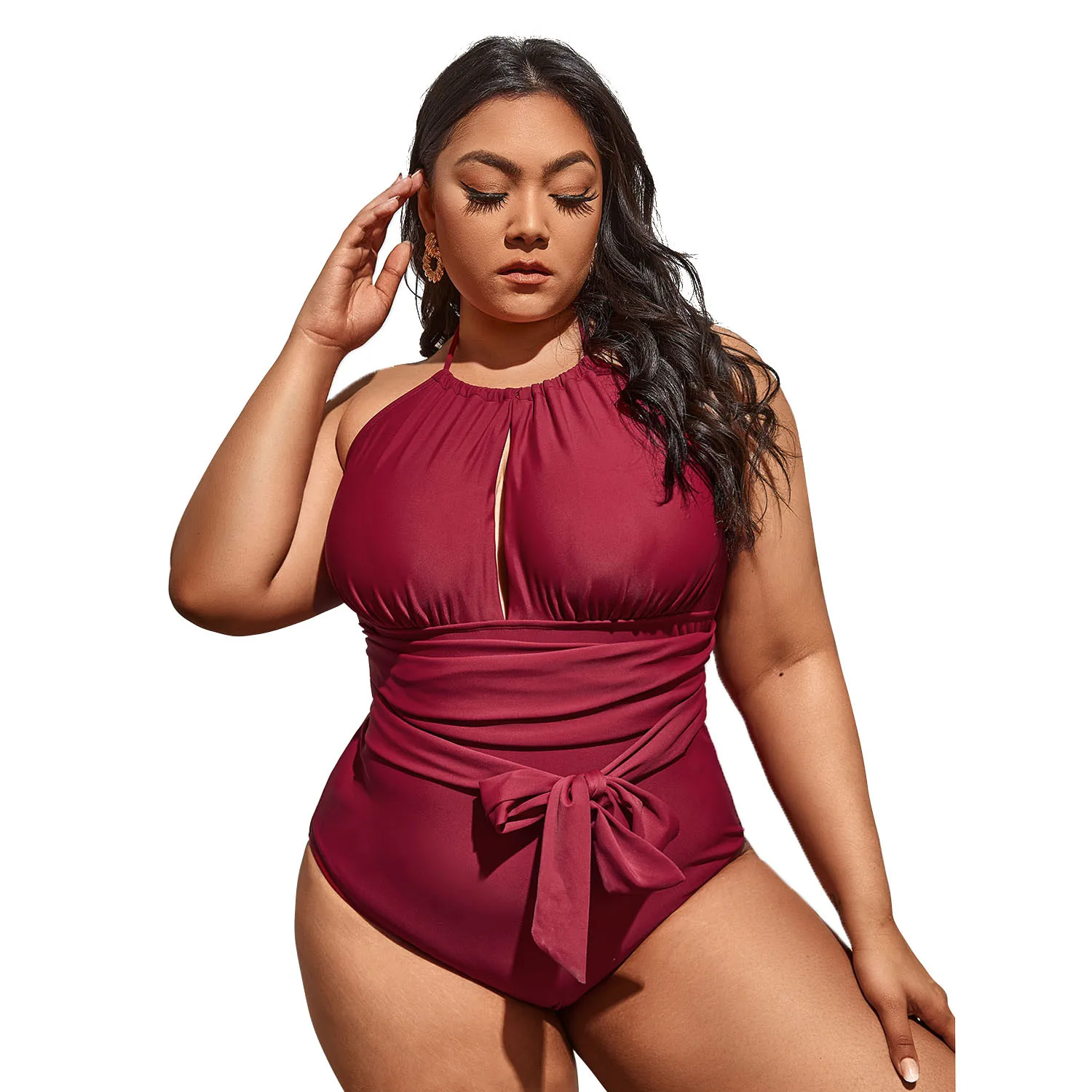 

Женский слитный купальник в стиле ретро, размеры до 4XL