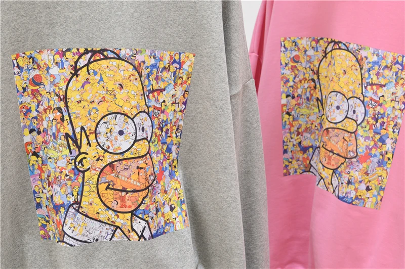 

2021 Spring Fall New Korean Style Cartoon Printed Female Hoodie Candy Color Cotton Long Sleeve Top Student Fashion Sweatshirt