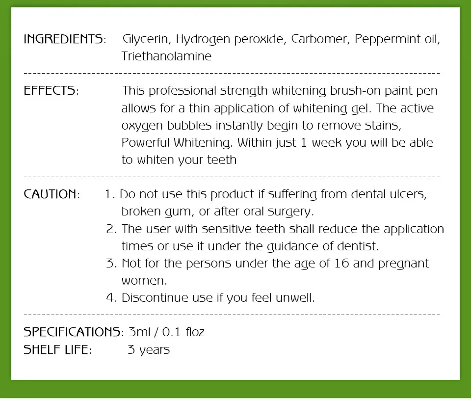 Белый для чистки зубов отбеливания стоматологические профессиональный комплект