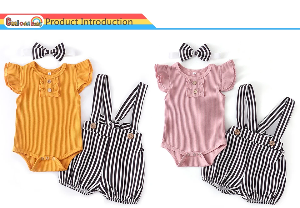 Newborn Baby Girl Clothes Set Summer Infant Outfits Solid Color Romper Flower Shorts Headband Fashion 3Pcs For Toddler Clothing baby clothes in sets	