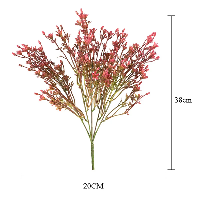 

2Pcs Fake Flowers 5 Fork Simulation Bouquet for Living Room Home Decoration Placement Fake Flowers Office Artificial Flowers