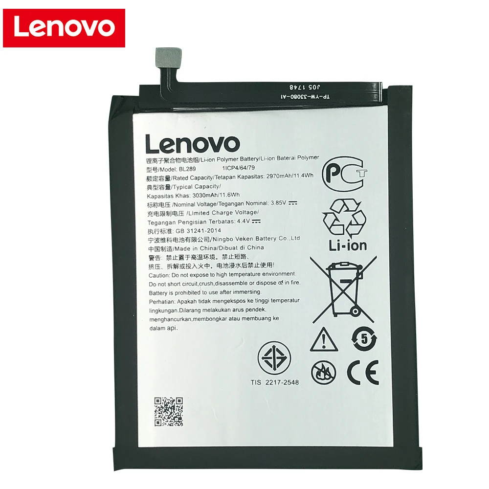 Оригинальный аккумулятор Lenovo BL289 3030 мАч для K5 Play L38011 аккумуляторы сотовых