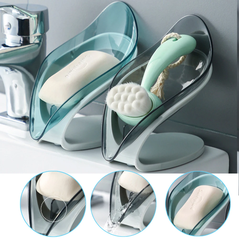 Коробка для мыла в форме листа дренаж для мыла держатель для ванной комнаты держатель для мыла тарелка для хранения посуды принадлежности д...