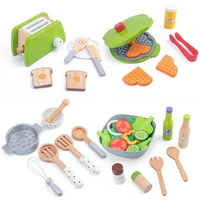 wooden kitchen toys pretend play kids kitchen set cutting magnetic fruit vegetable miniature food girls toys educational toys