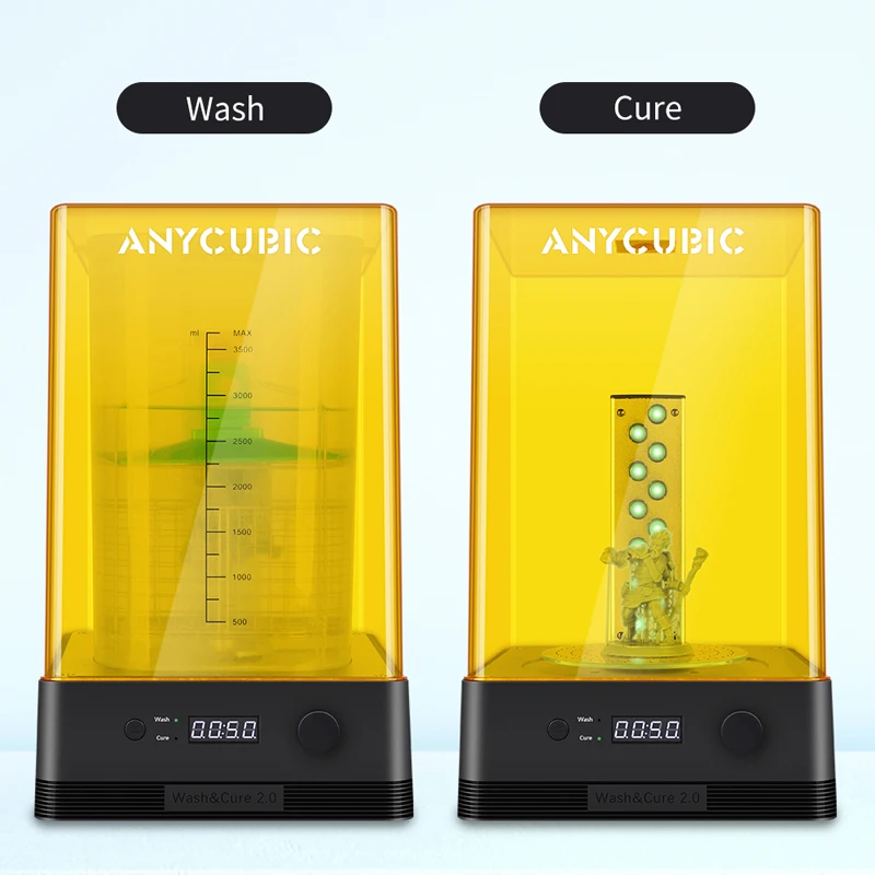 Время засветки смолы anycubic таблица Запчасти для 3D-принтера ANYCUBIC LCD, очищающее ведро для мытья и выдерживания 