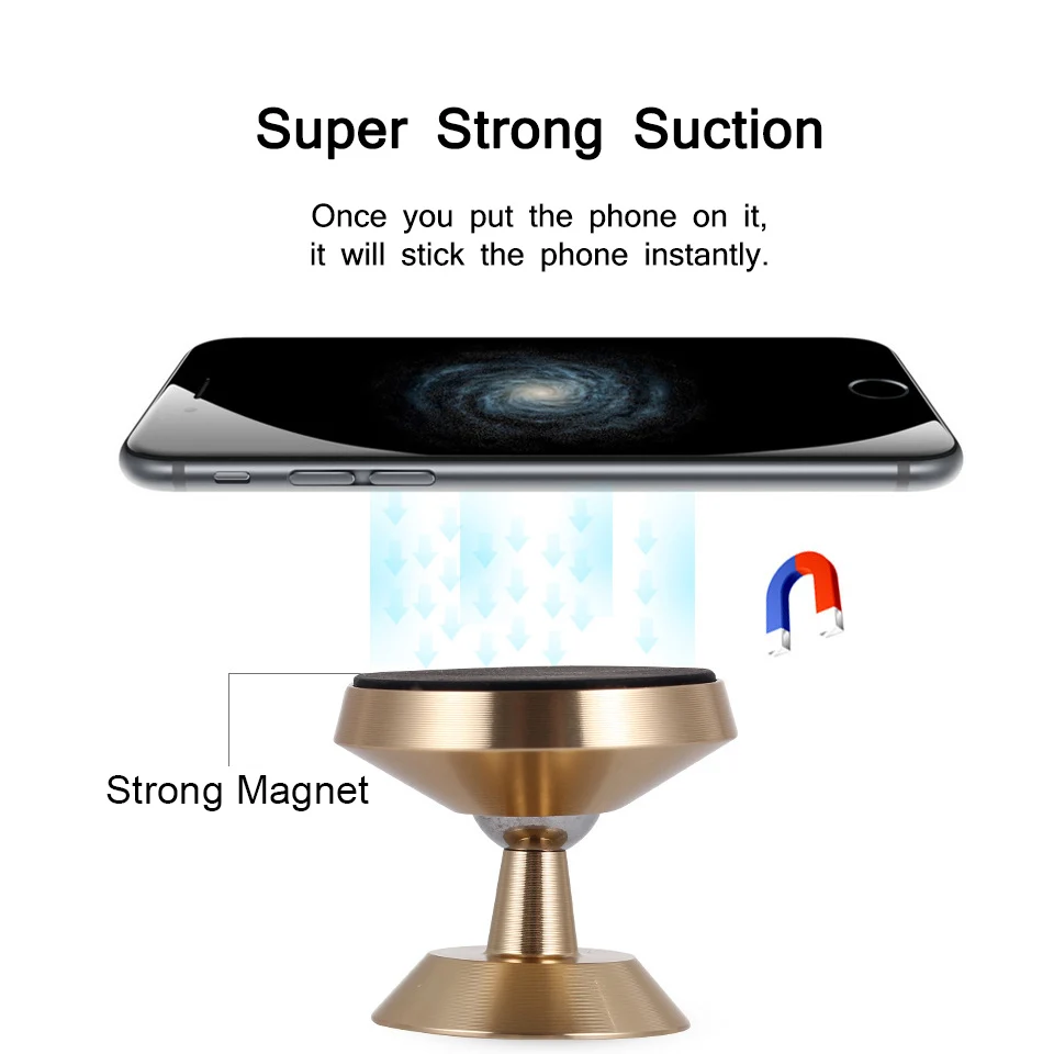 Magnetic Car Holder For iphone Samsung Mobile Phone Stand Air Vent Magnet Dashboard Mount Support in | Мобильные телефоны и