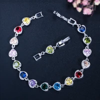 s925 sterling silver bracelets womens hand jewelry drop shaped zircon bracelet sapphire ruby emerald bride luxury jewelry