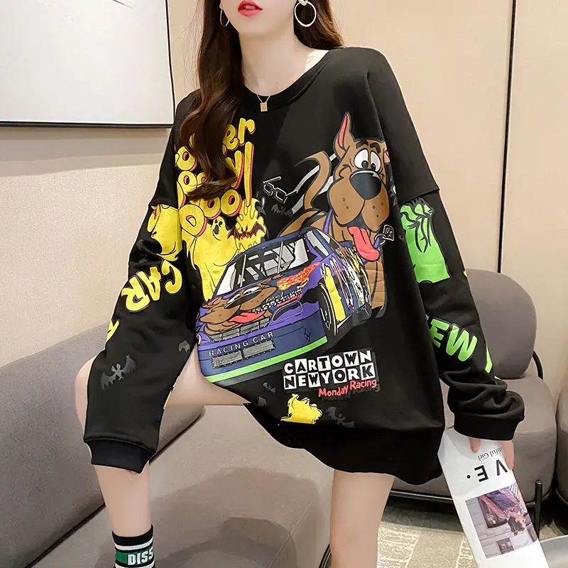 

Весна-Осень 2021, тонкий свободный женский свитер в Корейском стиле, универсальный топ средней длины