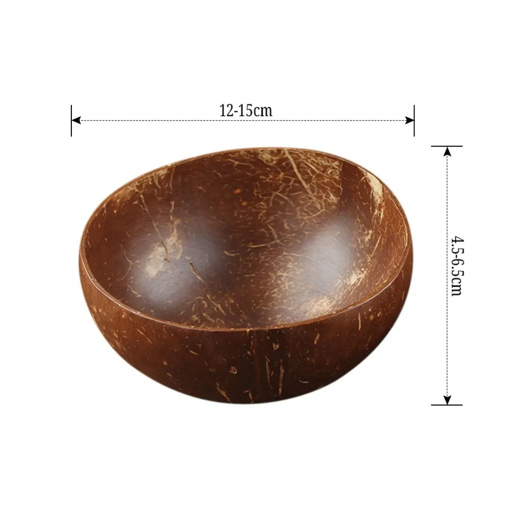 

Natural Coconut Bowl Decoration Fruit Salad Noodle Rice Cup Wooden Handicraft Creative Coconutes Shell Kitchen Tools Supplies