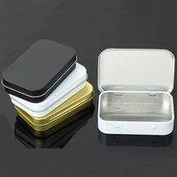 1 pc survival kit tin small empty metal tin silver black gold flip storage box case organizer for money coin candy key