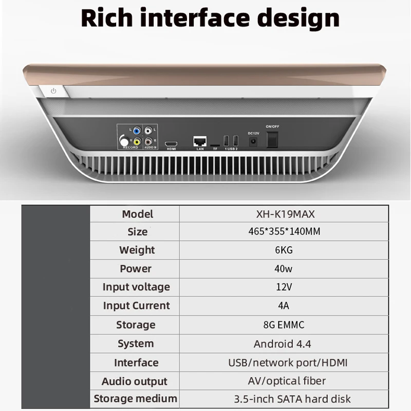 19 5 дюймовая настольная система караоке для дома Жесткий диск 6 ТБ 120K китайские