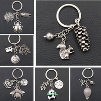 wkoudcreative animal metal keychain pet charms nature charms wild insect charms diy bag hanging jewelry key chain a1244
