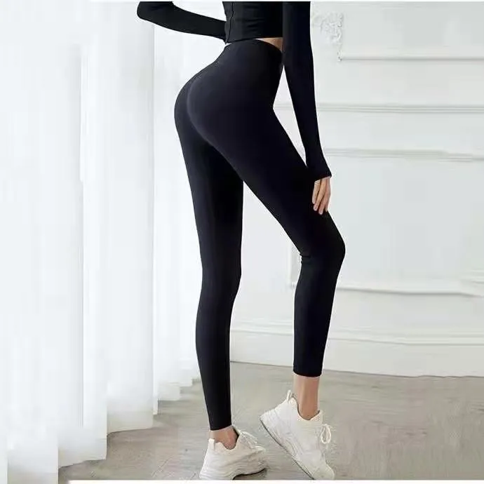

Yoga Pants Women's Shark skin Fabric High Waist Hip Lifting Fitness Pant Running Clothes Quick Dry Outer Wear Sports Pants CK525