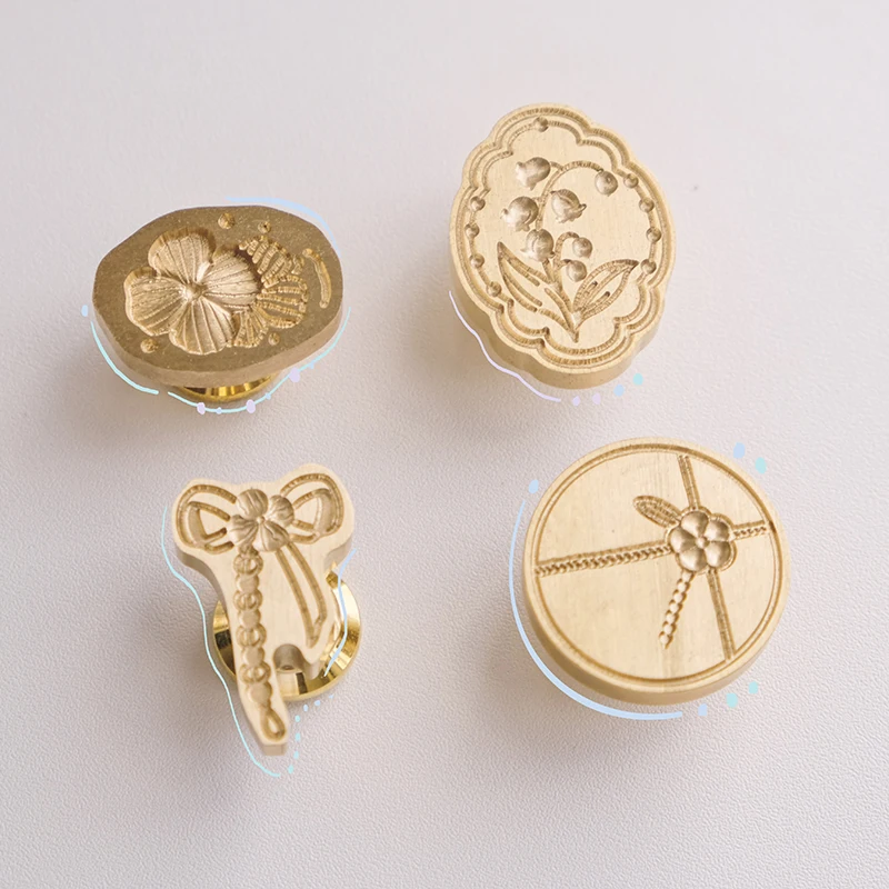 

Scissors Four-leaf Flower Wax Seal 3D Special-shaped Fire Lacquer Seal Wedding Invitation Wax Stamp Envelope Seal DIY Seal