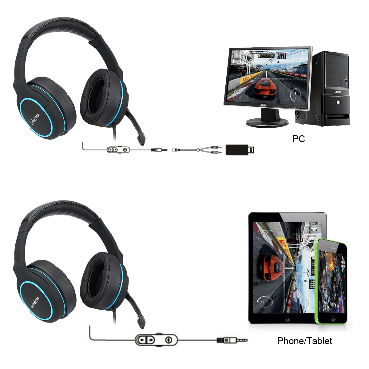 Игровая гарнитура Virtual 7 1 для ПК PS4 смартфонов планшетов проводные Игровые