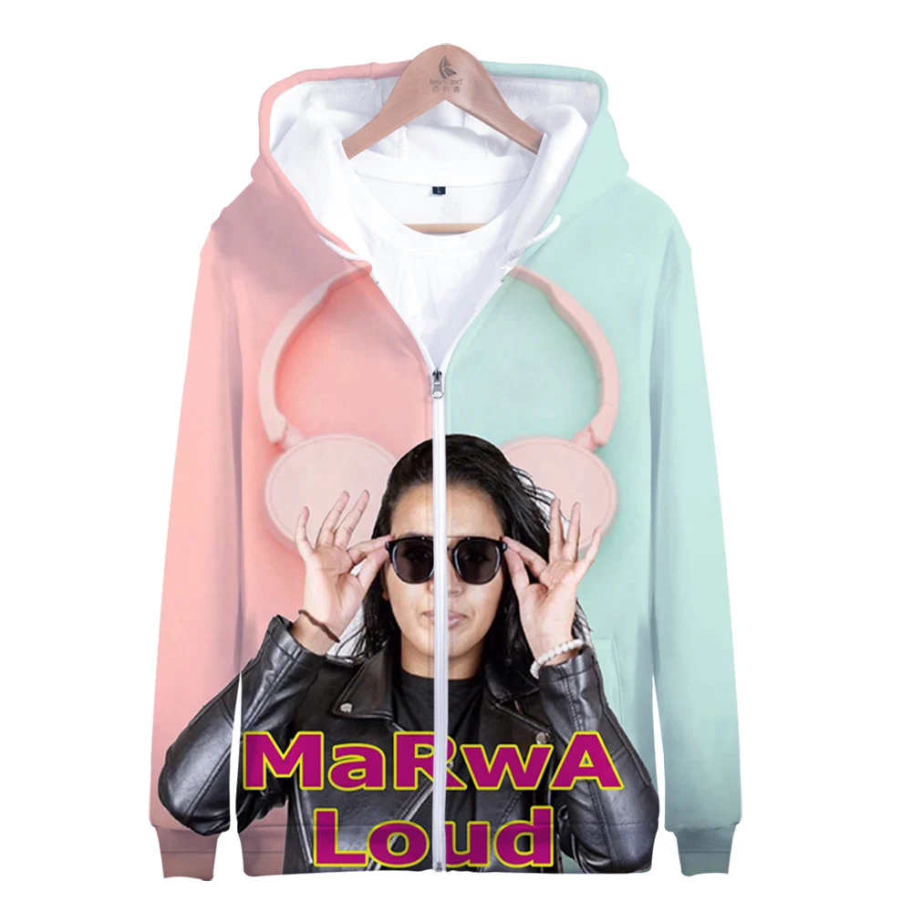 

WAWNI Marwa Loud Hooded Sweatshirt Gift Streetwear Zipper Hoodie Sweatshirt Harajuku Loose 3D Popular Casual Simple New Hoody