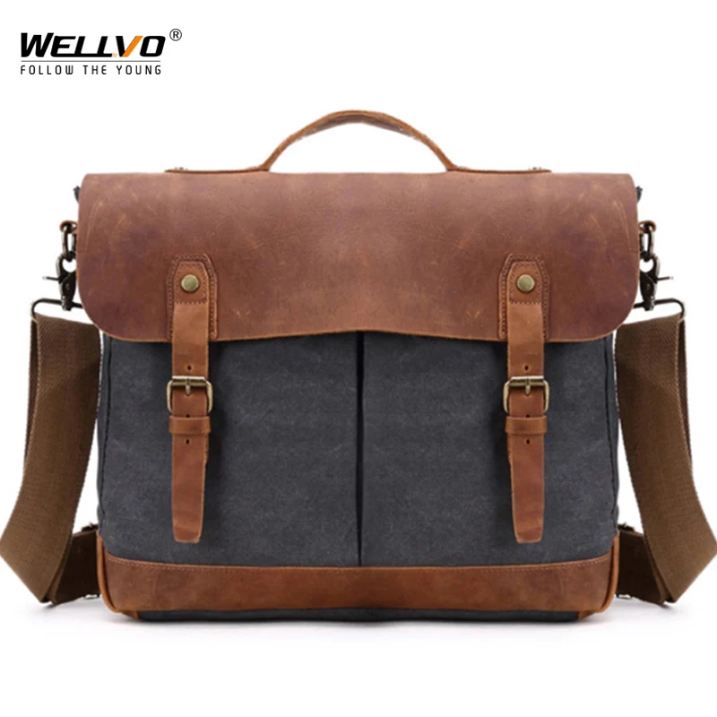 

Сумка-мессенджер XA733ZC Мужская для ноутбука, саквояж кросс-боди из качественной искусственной кожи, винтажный чемоданчик, Повседневная Сумо...