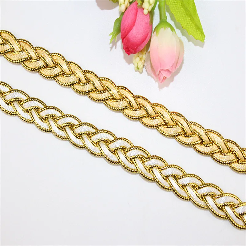 4 вида золотистая и белая кружевная лента Мягкая сетчатая отделка ткань для шитья