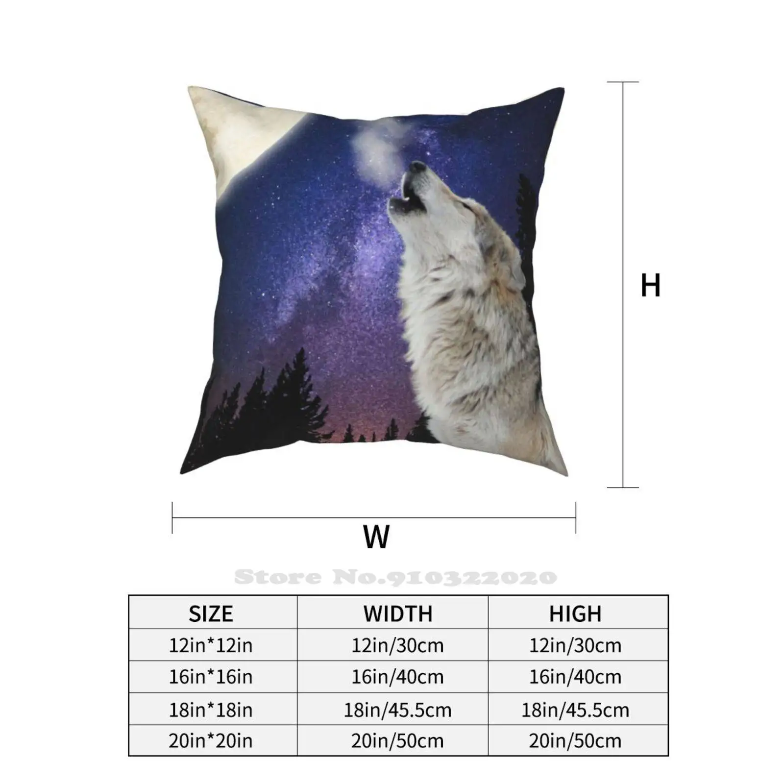 Модная диванная подушка с волком воющим на Луне/волке Луне ночном небе звездами