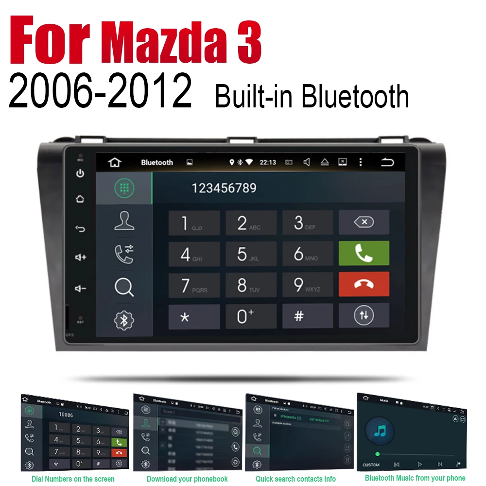Для Mazda 3 2006 2007 2008 2009 2010 2011 2012 автомобильные аксессуары Android мультимедийный плеер GPS