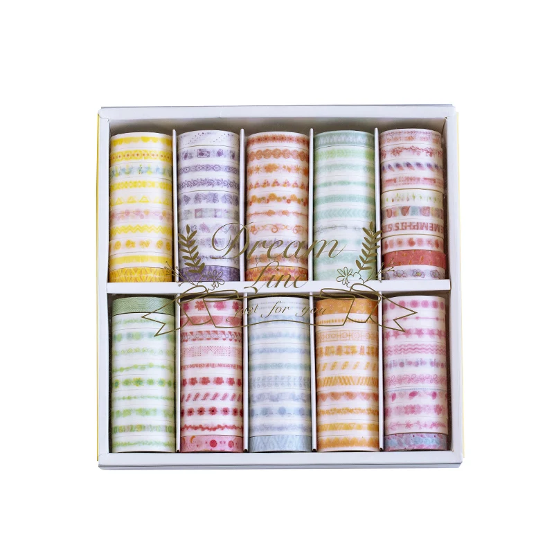 

100 Pcs/set Dream Line Series Decorative Washi Tape Japanese Paper Stickers Scrapbooking Vintage Adhesive Washitape Stationary