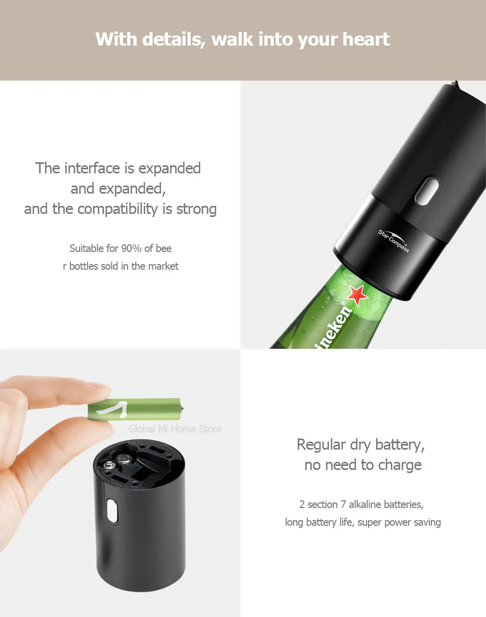 Xiaomi Youpin STARCOMPASS портативная пенная машина для пива специального назначения для пива в бутылках и консервов
