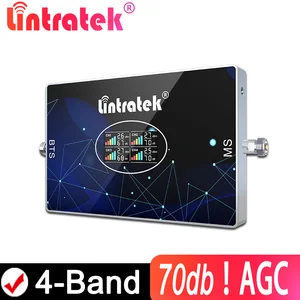 4g ретранслятор Lintratek 900 GSM 2100 3G 4G 1800 LTE 2600 мобильный ретранслятор сигнала 4 диапазона 900180021002600 AGC усилитель для европейских стран